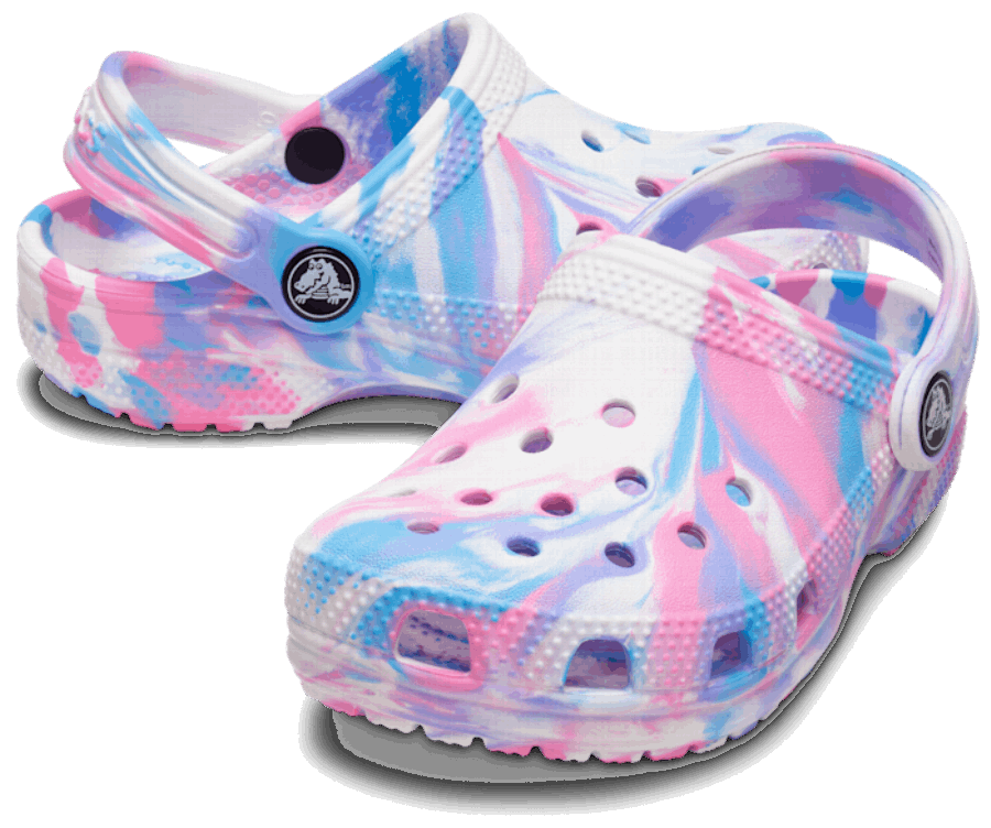 Crocs Totyogó Klasszikus Márványos Klumpa Fehér-rózsaszín