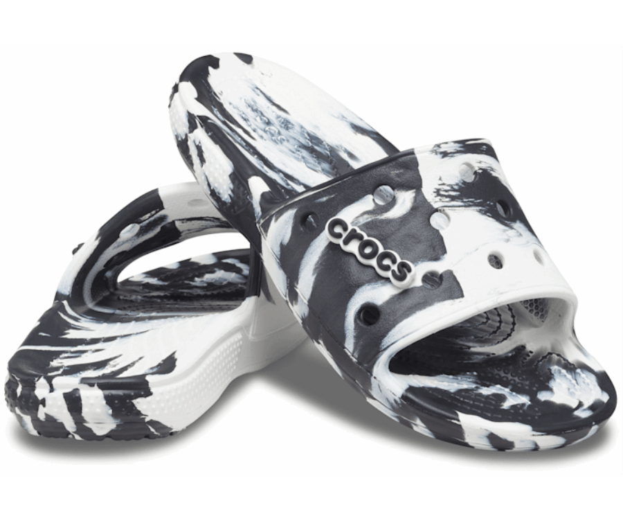 Crocs Klasszikus Márványozott Csúszda Fehér-fekete