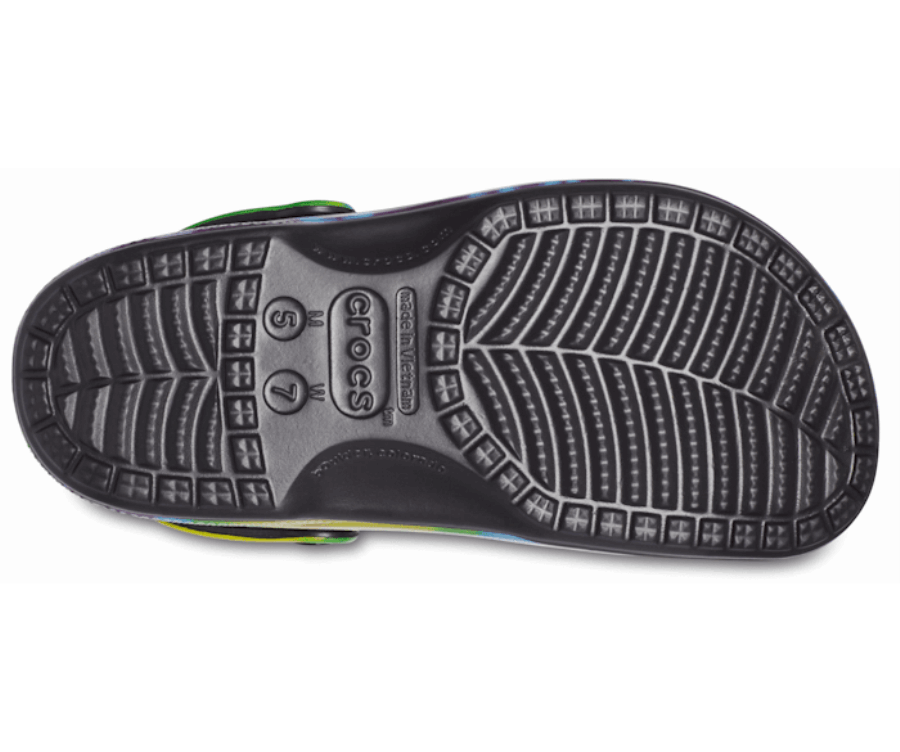 Crocs Baya Bélelt Nyakkendő-festék Grafikus Klumpa Multi-fekete