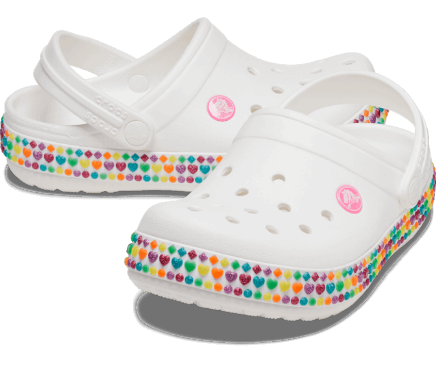 Crocs Gyerek Crocband Drágakőszalag Klumpa Fehér