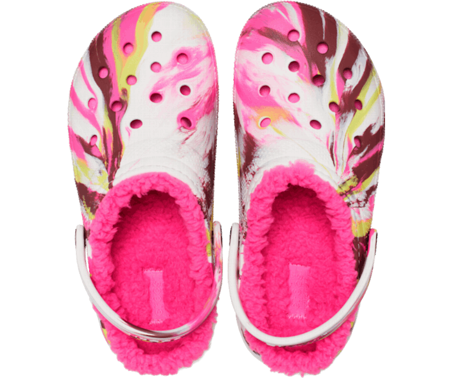 Crocs Tipegő Klasszikus Bélelt Márványpapucs Elektromos Rózsaszín-multi
