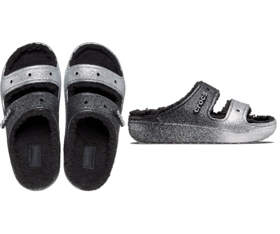 Crocs Klasszikus Cozzzy Csillogó Szandál Fekete-ezüst